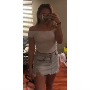 Ribbed Off Shoulder Top